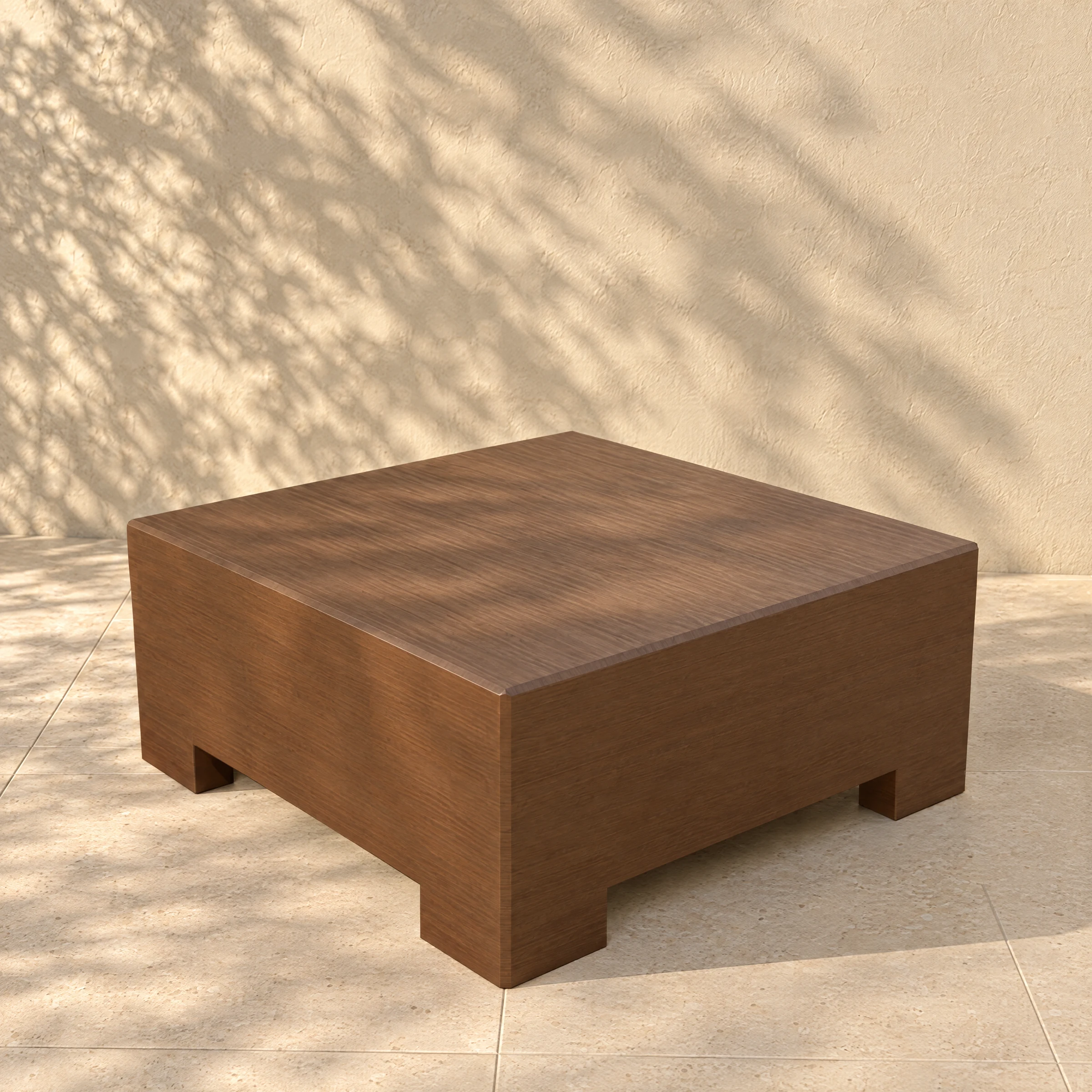 Low table, three-quarter.