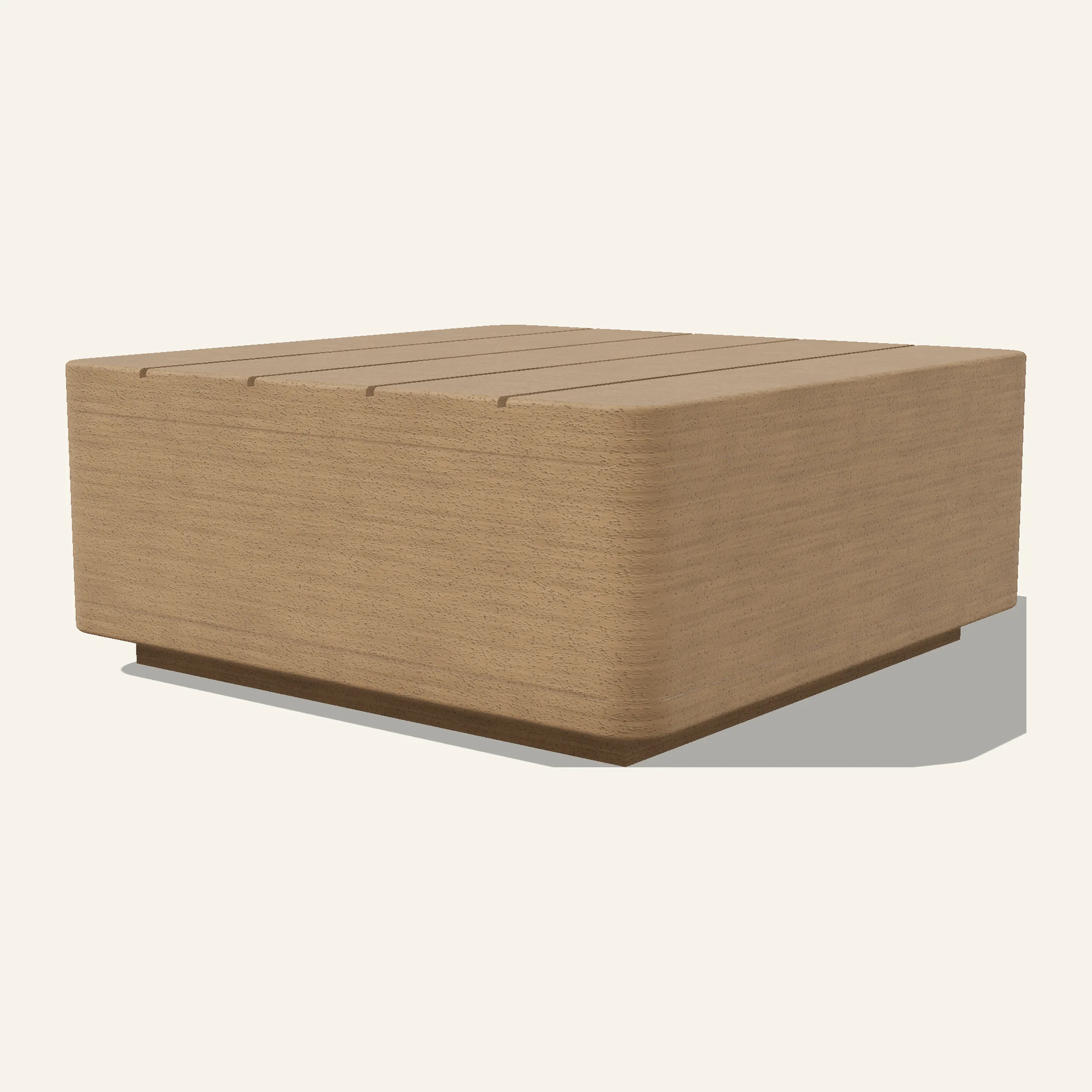 Low table, three-quarter.